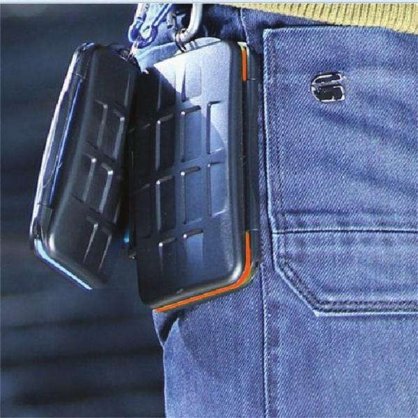 Attached to carbiner clip to belt