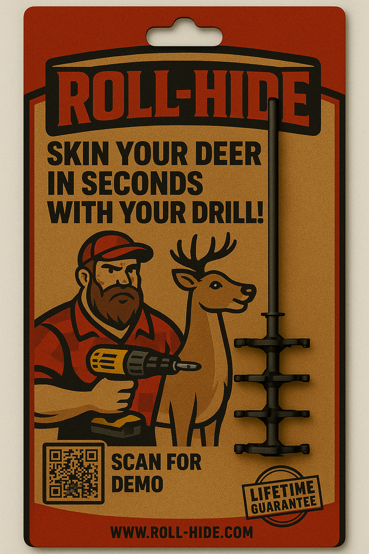 Roll-Hide - Skin your deer in seconds, with your drill!