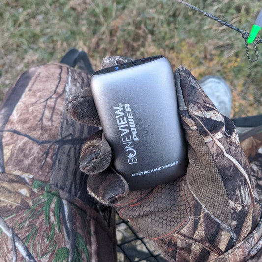Electric hand warmer while deer hunting