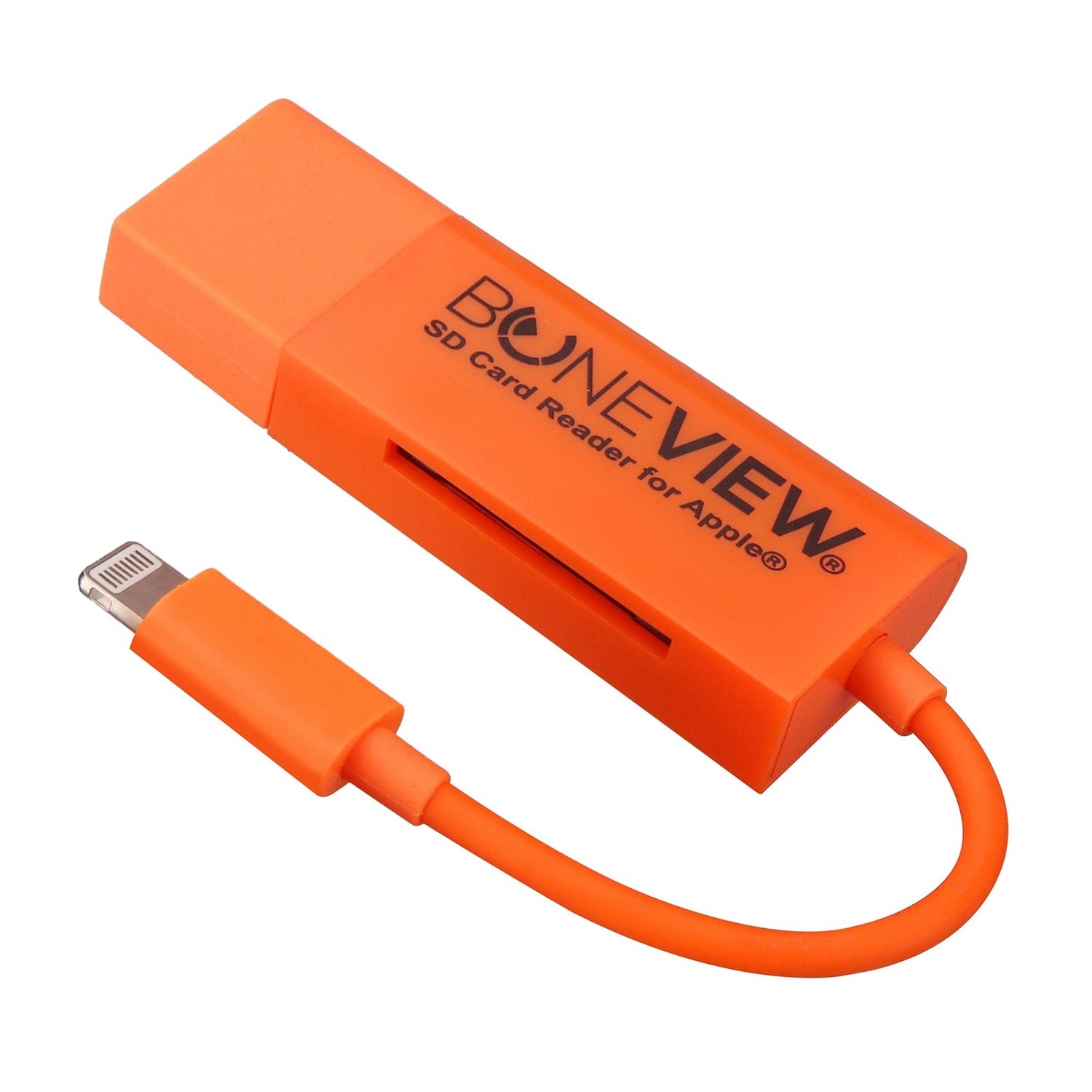 boneview sd card reader for apple iphone full SD slot side view
