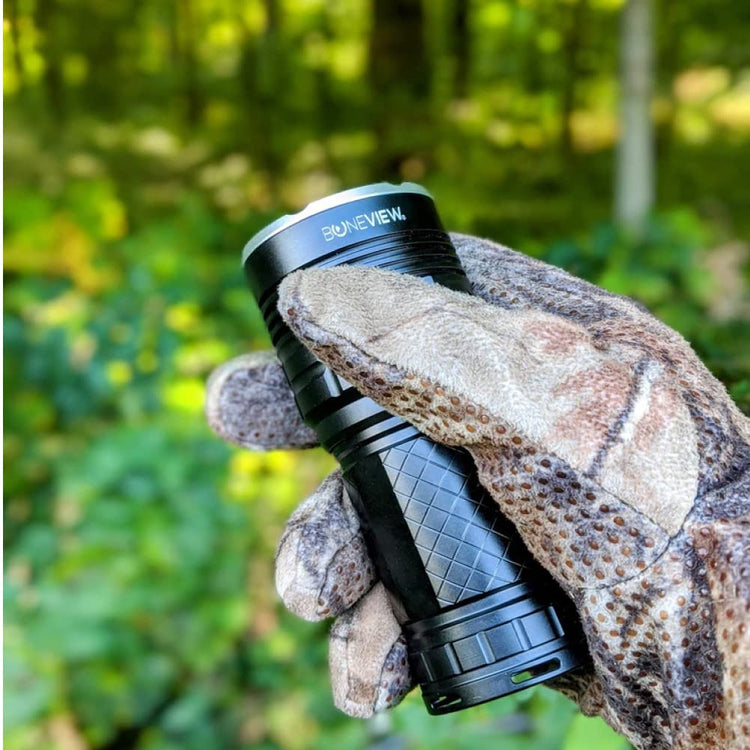 portable super bright spotlight fits in hand for hunting